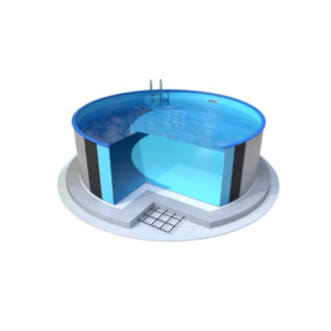 Karkasinis skardinis lauko baseinas IBIZA ROUND 6,00 x 1,5 m