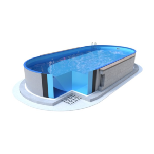 Karkasinis skardinis lauko baseinas IBIZA OVAL 3,20 x 5,25 m