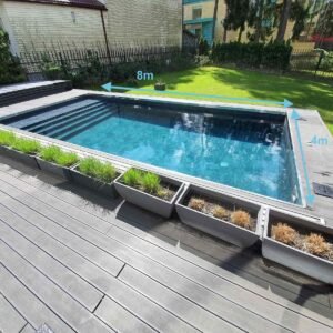 Lauko-vidaus betoninis baseinas 4,0 x 8,0 m